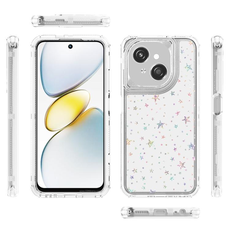For Tecno Spark Go 1 Transparent Acrylic Laser Paper Phone Case