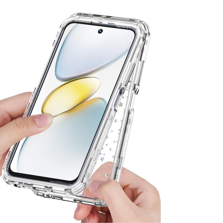 For Tecno Spark Go 1 Transparent Acrylic Laser Paper Phone Case