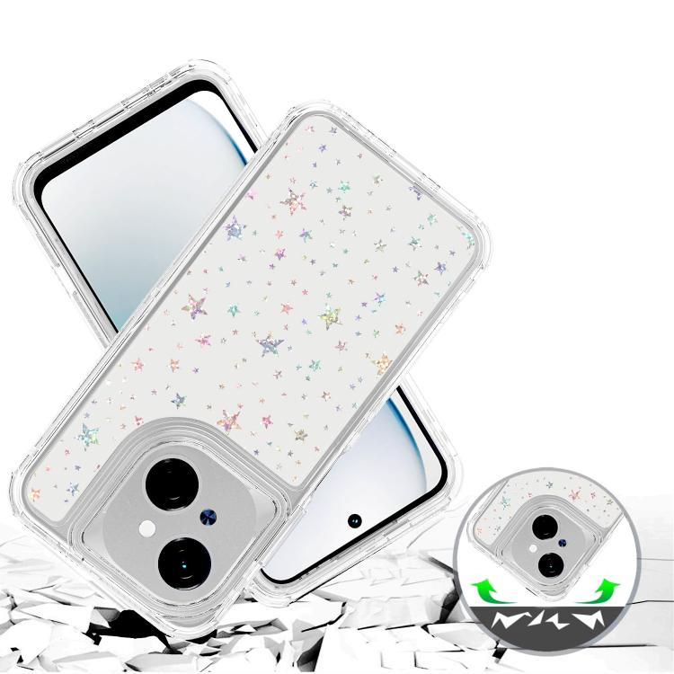 For Tecno Spark Go 1 Transparent Acrylic Laser Paper Phone Case