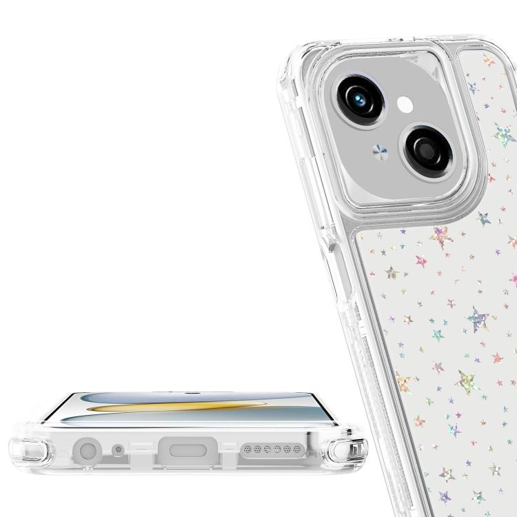 For Tecno Spark Go 1 Transparent Acrylic Laser Paper Phone Case
