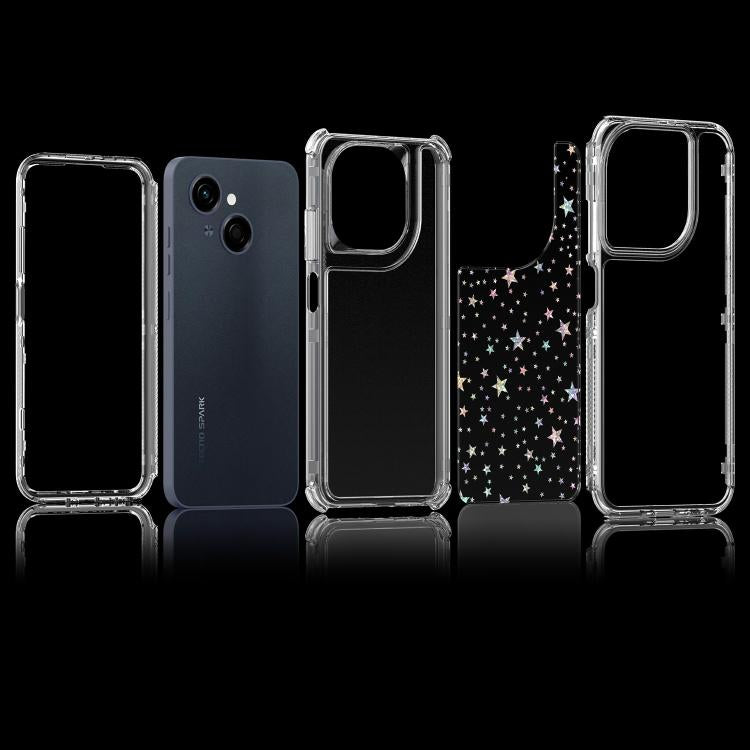 For Tecno Spark Go 1 Transparent Acrylic Laser Paper Phone Case