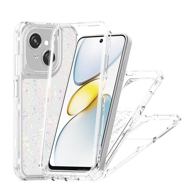 For Tecno Spark Go 1 Transparent Acrylic Laser Paper Phone Case