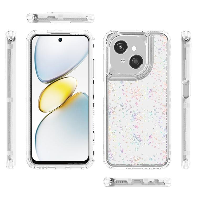 For Tecno Spark Go 1 Transparent Acrylic Laser Paper Phone Case