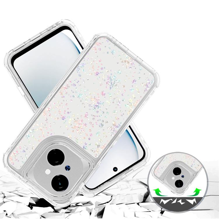 For Tecno Spark Go 1 Transparent Acrylic Laser Paper Phone Case