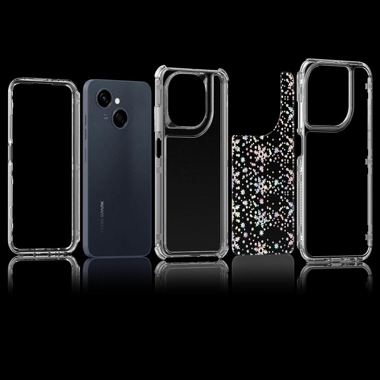 For Tecno Spark Go 1 Transparent Acrylic Laser Paper Phone Case
