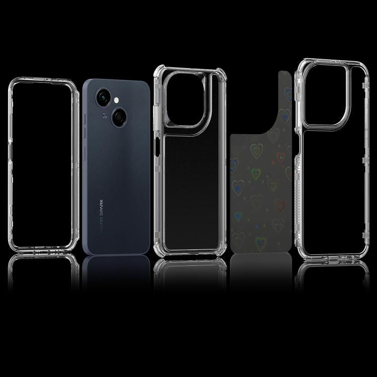 For Tecno Spark Go 1 Transparent Acrylic Laser Paper Phone Case