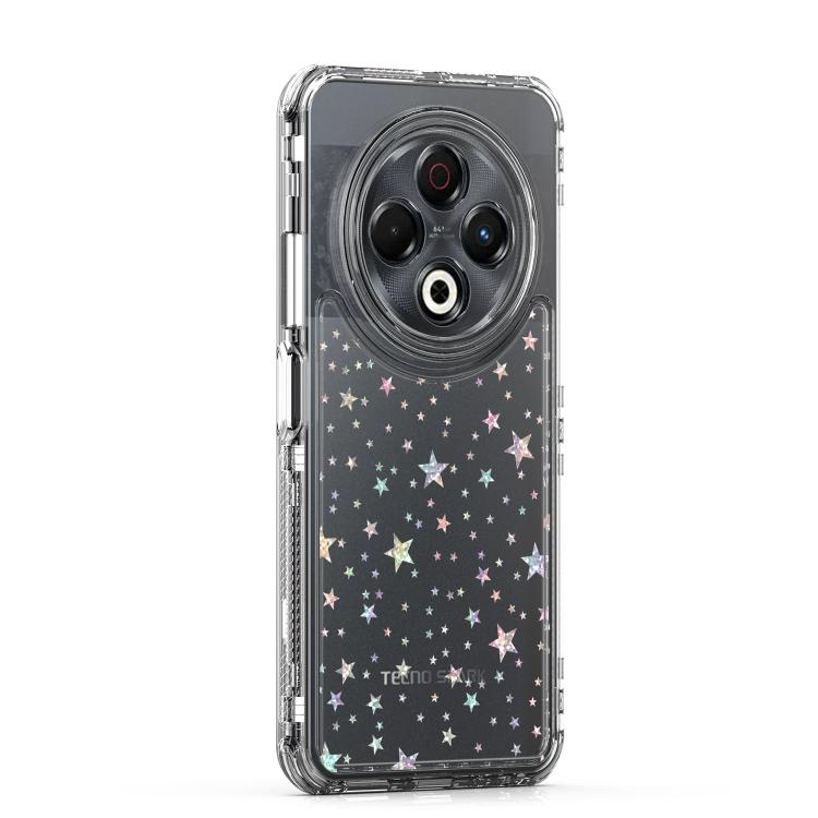 For Tecno Spark 30 4G Transparent Acrylic Laser Paper Phone Case