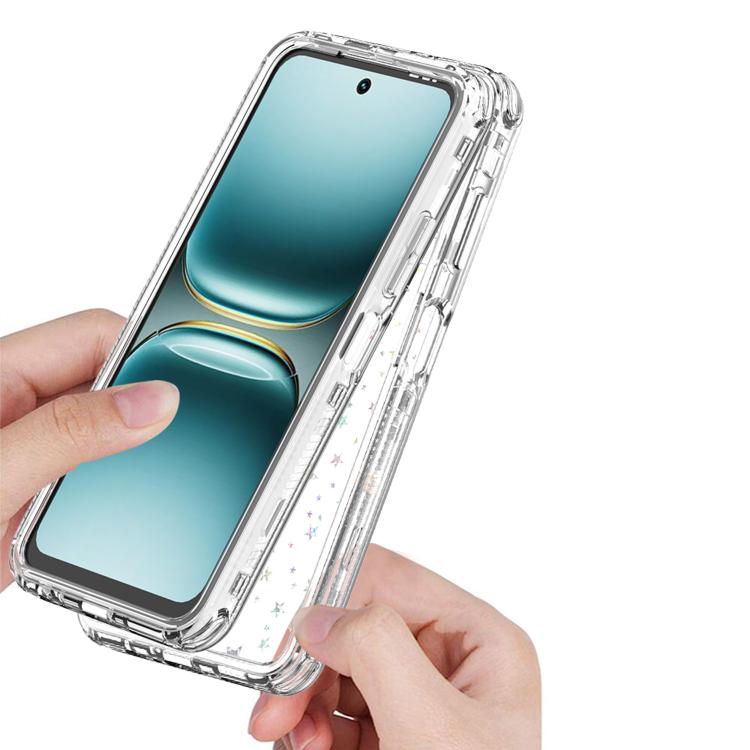 For Tecno Pop 10 4G Transparent Acrylic Laser Paper Phone Case