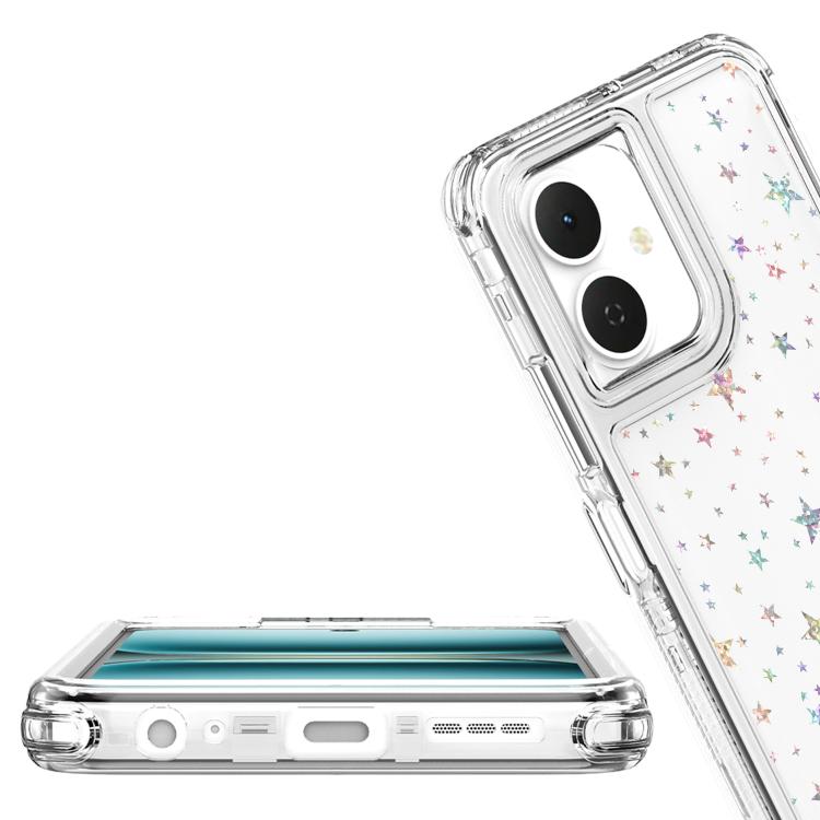 For Tecno Pop 10 4G Transparent Acrylic Laser Paper Phone Case