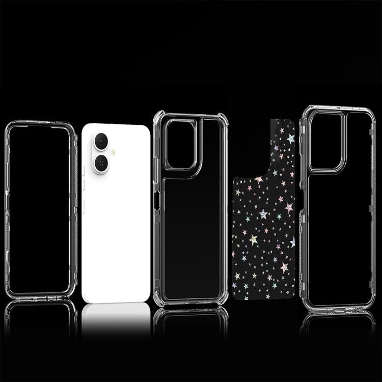 For Tecno Pop 10 4G Transparent Acrylic Laser Paper Phone Case