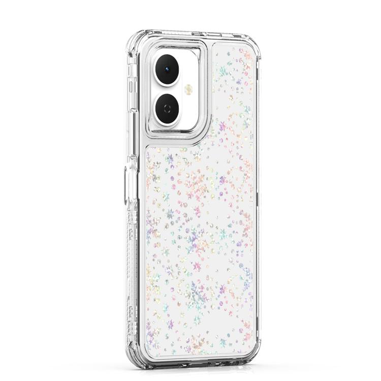 For Tecno Pop 10 4G Transparent Acrylic Laser Paper Phone Case
