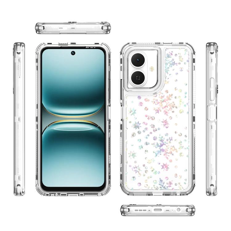 For Tecno Pop 10 4G Transparent Acrylic Laser Paper Phone Case