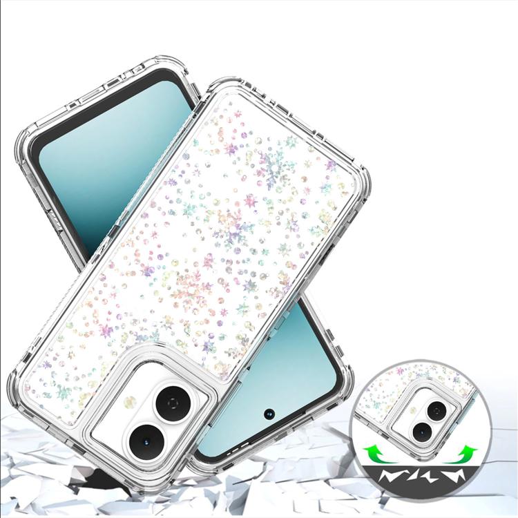 For Tecno Pop 10 4G Transparent Acrylic Laser Paper Phone Case