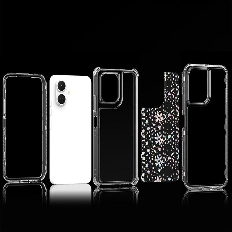 For Tecno Pop 10 4G Transparent Acrylic Laser Paper Phone Case