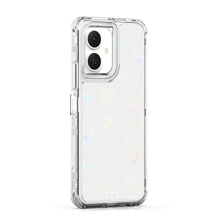 For Tecno Pop 10 4G Transparent Acrylic Laser Paper Phone Case