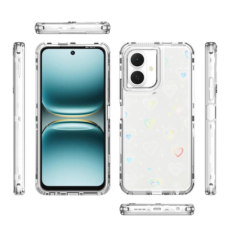 For Tecno Pop 10 4G Transparent Acrylic Laser Paper Phone Case