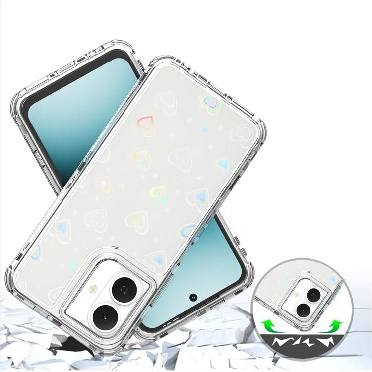 For Tecno Pop 10 4G Transparent Acrylic Laser Paper Phone Case