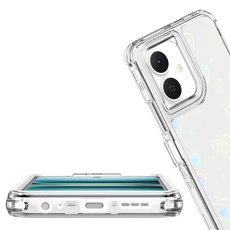 For Tecno Pop 10 4G Transparent Acrylic Laser Paper Phone Case
