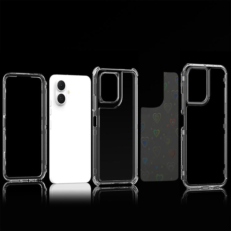 For Tecno Pop 10 4G Transparent Acrylic Laser Paper Phone Case