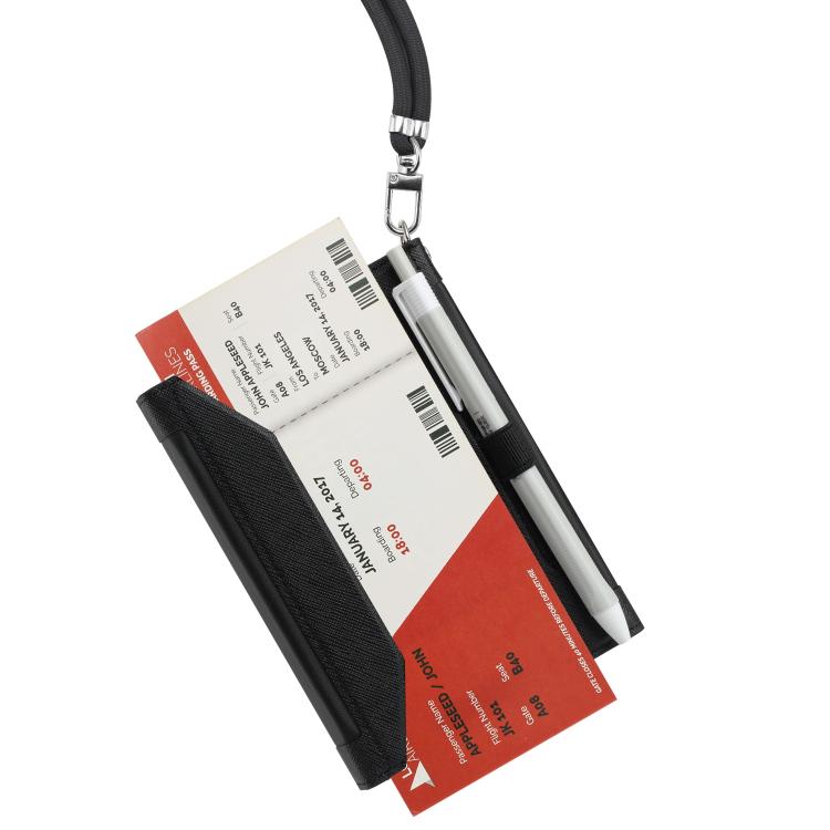 Multifunctional RFID Blocking Passport Book with Long Lanyard