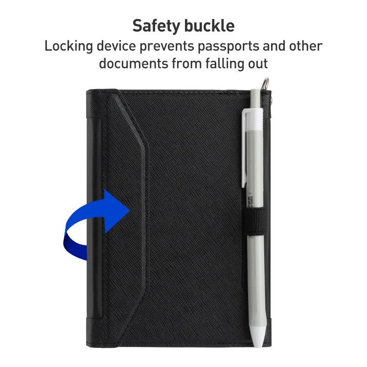 Multifunctional RFID Blocking Passport Book with Long Lanyard