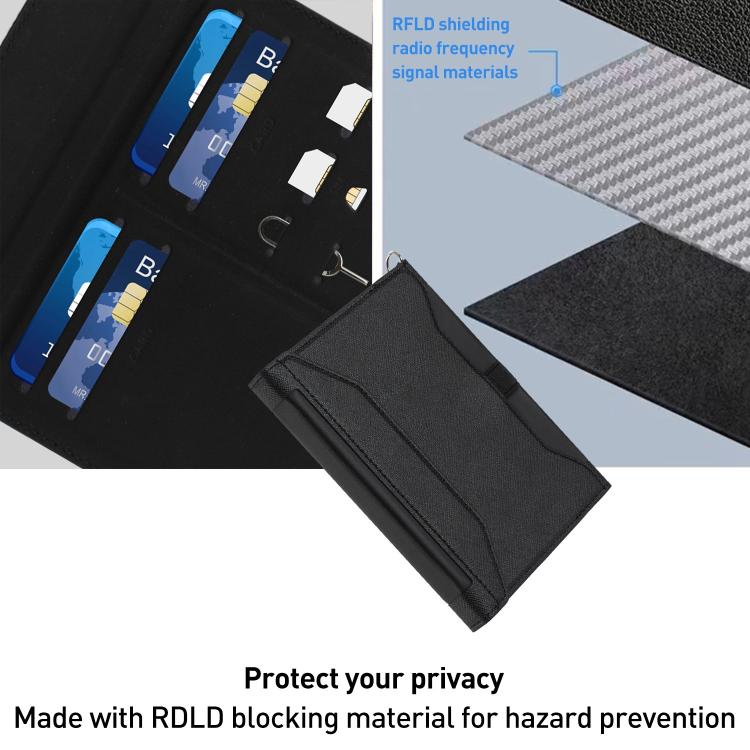Multifunctional RFID Blocking Passport Book with Long Lanyard