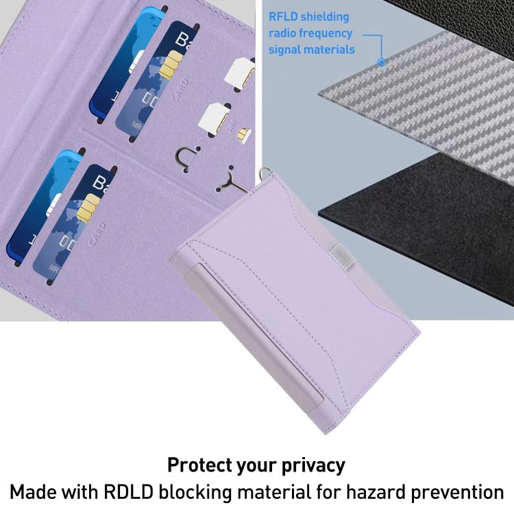 Multifunctional RFID Blocking Passport Book with Long Lanyard