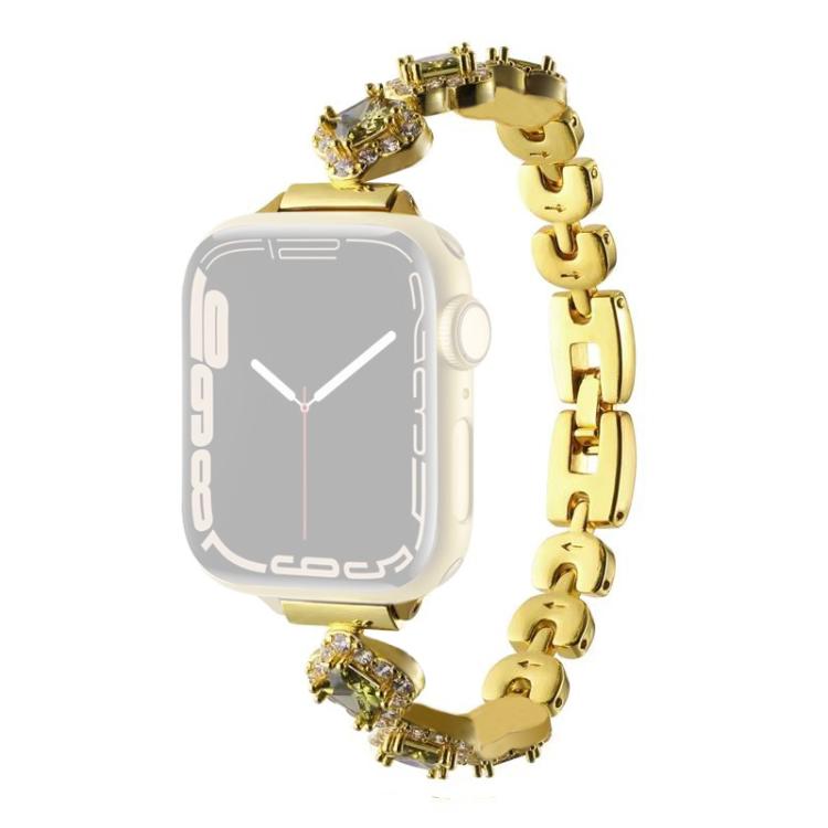 For Apple Watch 42 / 44 / 45 / 46 / 49mm xDfind Four-leaf Clover Diamond Metal Watch Band