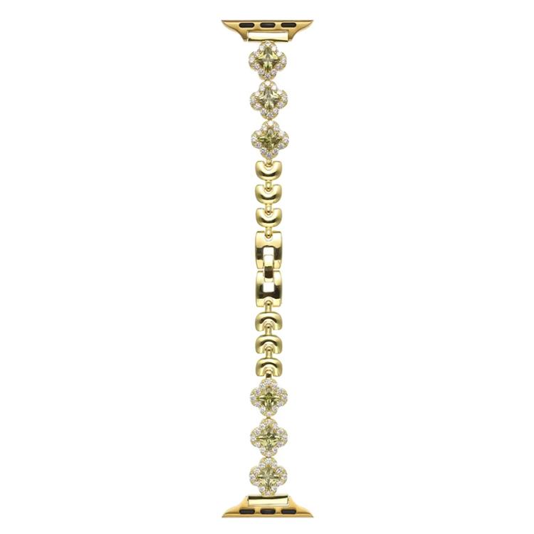 For Apple Watch 42 / 44 / 45 / 46 / 49mm xDfind Four-leaf Clover Diamond Metal Watch Band