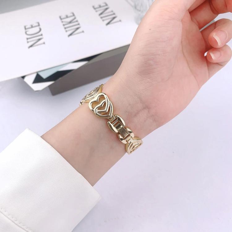 For Apple Watch 38 / 40 / 41 / S10 42mm xDfind Double Heart Diamond Metal Watch Band