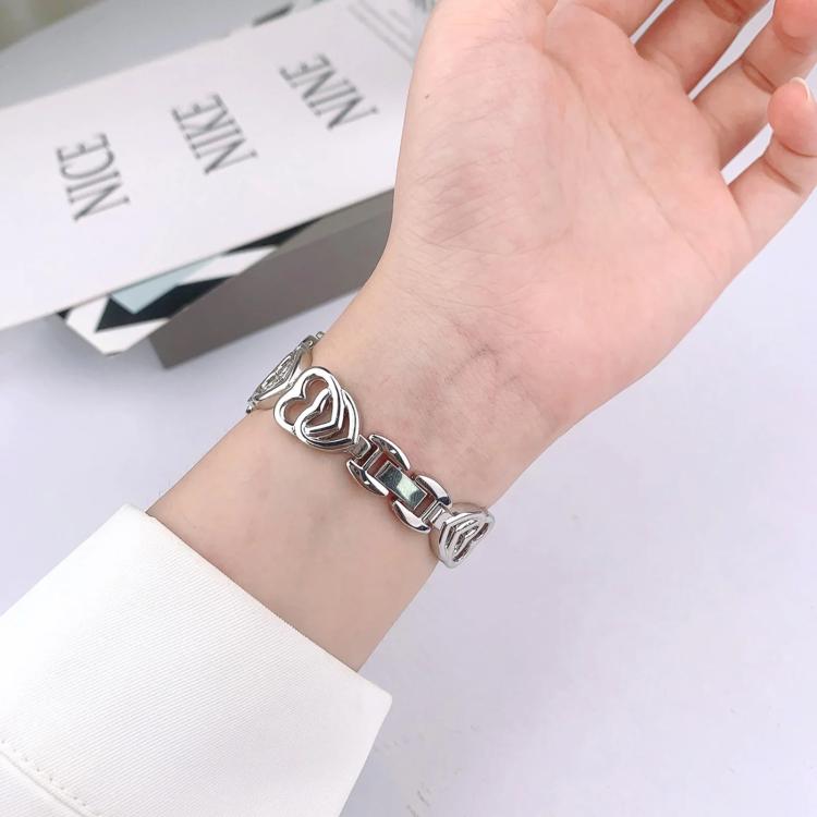For Apple Watch 38 / 40 / 41 / S10 42mm xDfind Double Heart Diamond Metal Watch Band