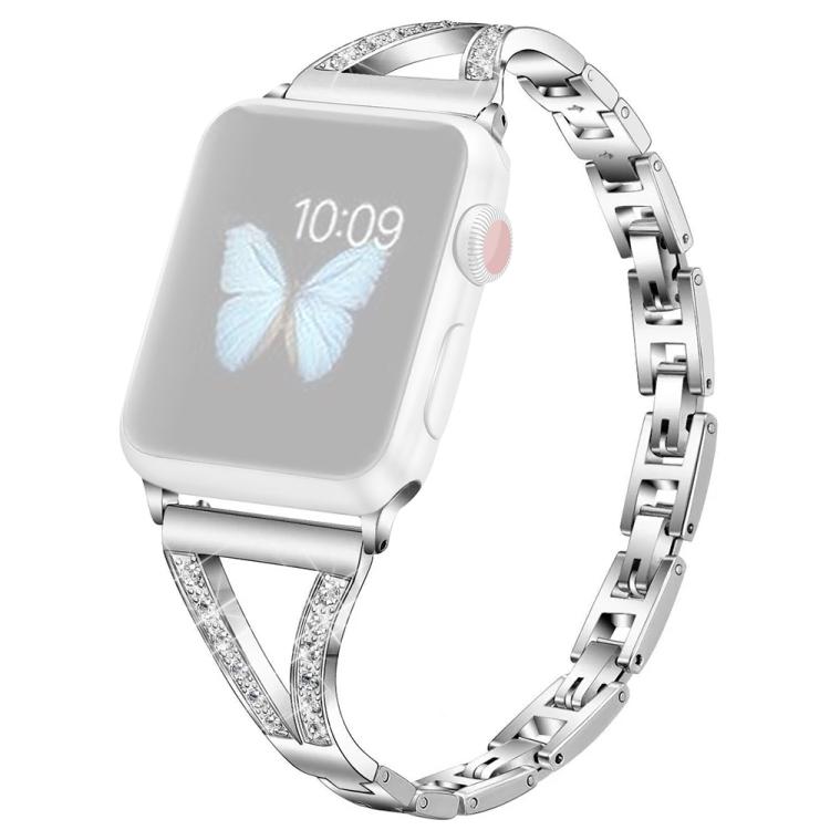 For Apple Watch 42 / 44 / 45 / 46 / 49mm xDfind Herringbone Diamond Stainless Steel Watch Band