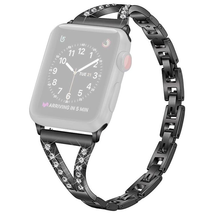 For Apple Watch 38 / 40 / 41 / S10 42mm xDfind Herringbone Diamond Stainless Steel Watch Band