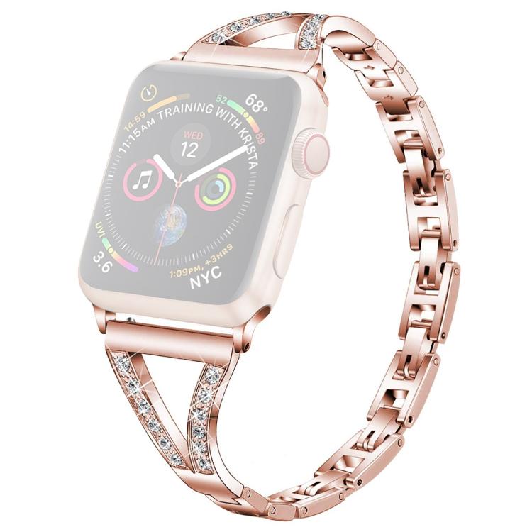 For Apple Watch 38 / 40 / 41 / S10 42mm xDfind Herringbone Diamond Stainless Steel Watch Band