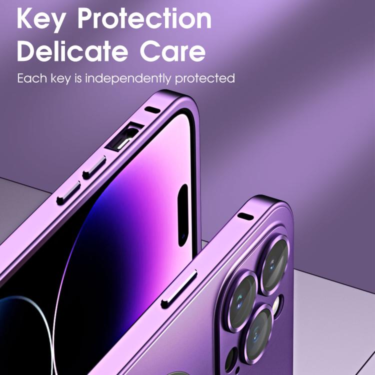 For iPhone 15 Pro Spring Buckle MagSafe Magnetic Metal Phone Case