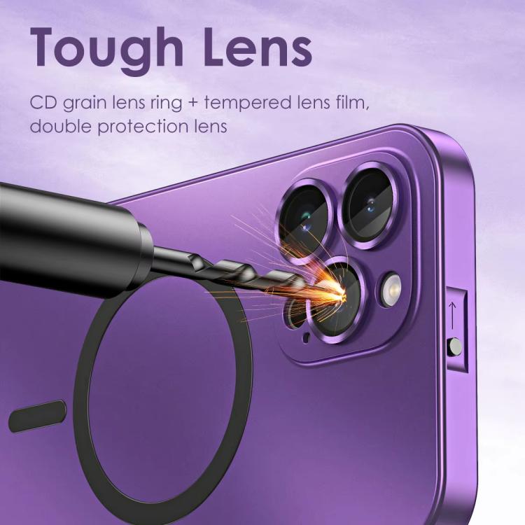 For iPhone 15 Pro Spring Buckle MagSafe Magnetic Metal Phone Case