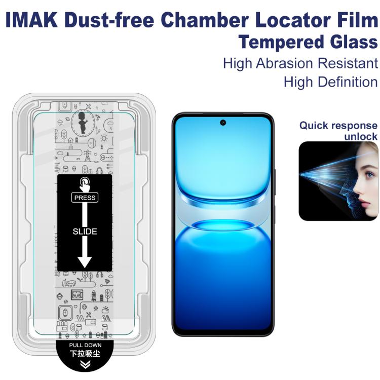 For vivo iQOO Z10x imak Dust-free Chamber Locator H Series Tempered Glass Film