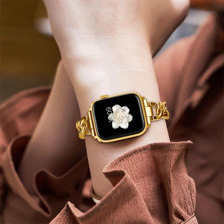 For Apple Watch 42 / 44 / 45 / 46 / 49mm xDfind Double Circle Metal Watch Band