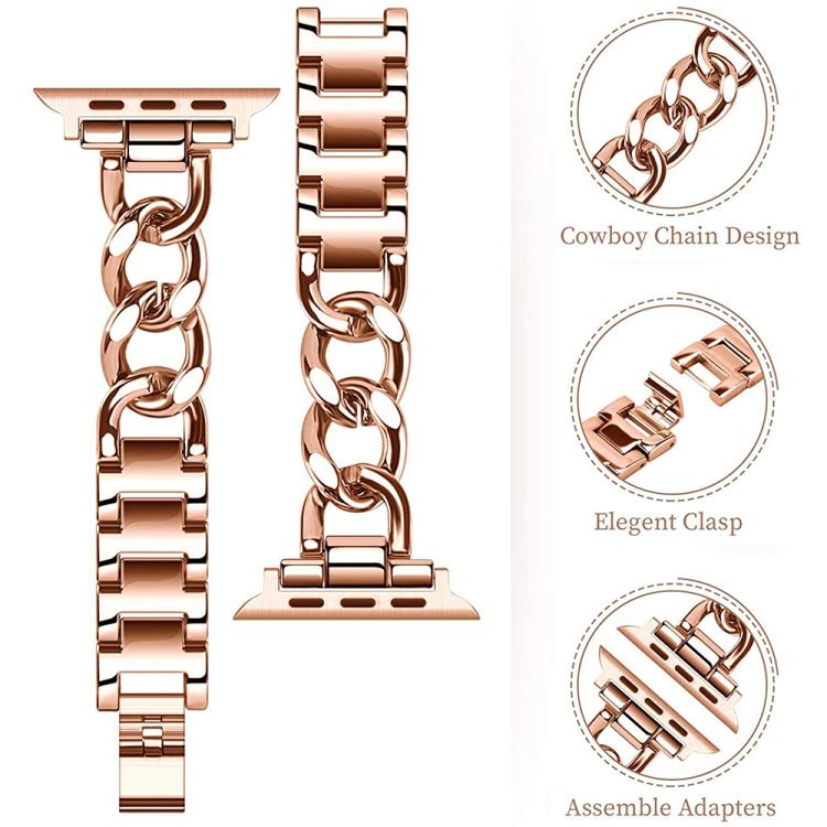 For Apple Watch 42 / 44 / 45 / 46 / 49mm xDfind Double Circle Metal Watch Band