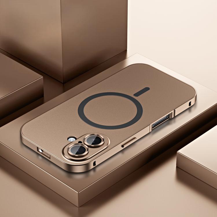 For iPhone 16 Plus Spring Buckle MagSafe Magnetic Metal Phone Case