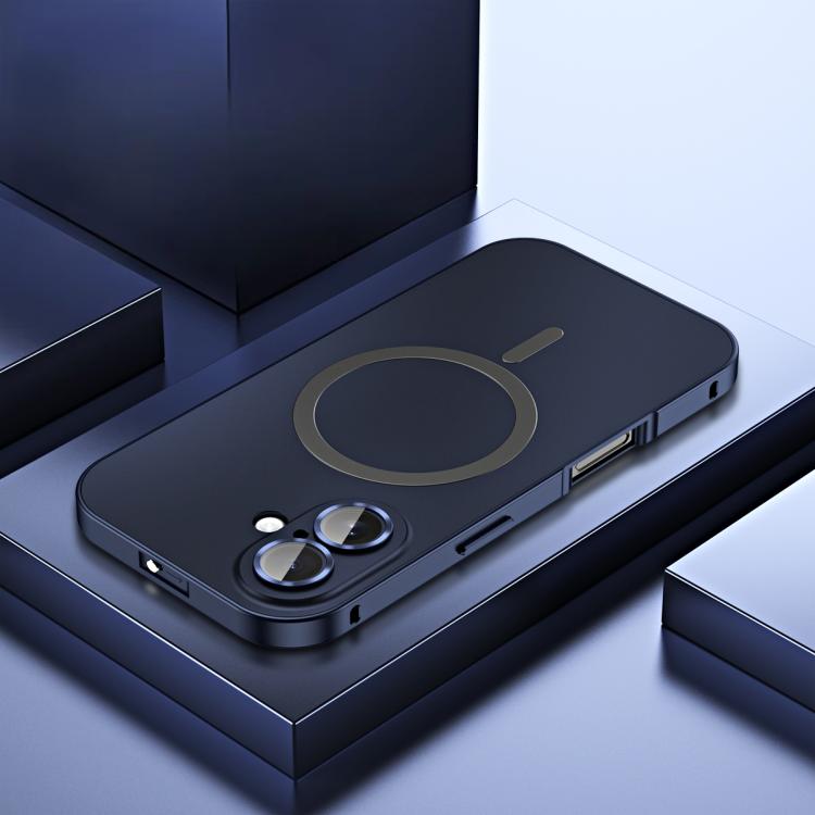 For iPhone 16 Plus Spring Buckle MagSafe Magnetic Metal Phone Case