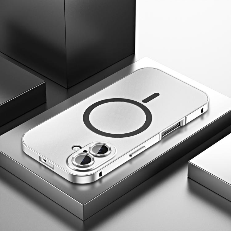 For iPhone 16 Plus Spring Buckle MagSafe Magnetic Metal Phone Case