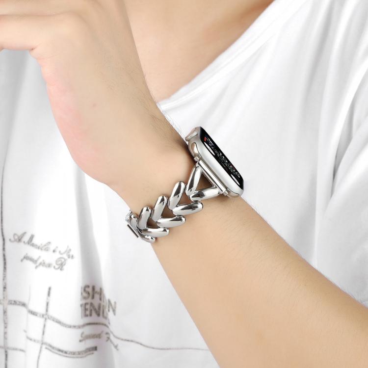 For Apple Watch 42 / 44 / 45 / 46 / 49mm xDfind V-shaped Metal Watch Band