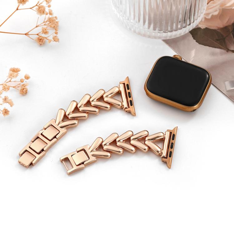 For Apple Watch 38 / 40 / 41 / S10 42mm xDfind V-shaped Metal Watch Band