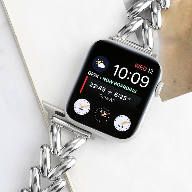 For Apple Watch 38 / 40 / 41 / S10 42mm xDfind V-shaped Metal Watch Band