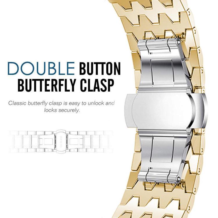For Apple Watch 42 / 44 / 45 / 46 / 49mm xDfind Dragon Texture Metal Watch Band