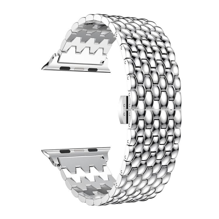 For Apple Watch 42 / 44 / 45 / 46 / 49mm xDfind Dragon Texture Metal Watch Band