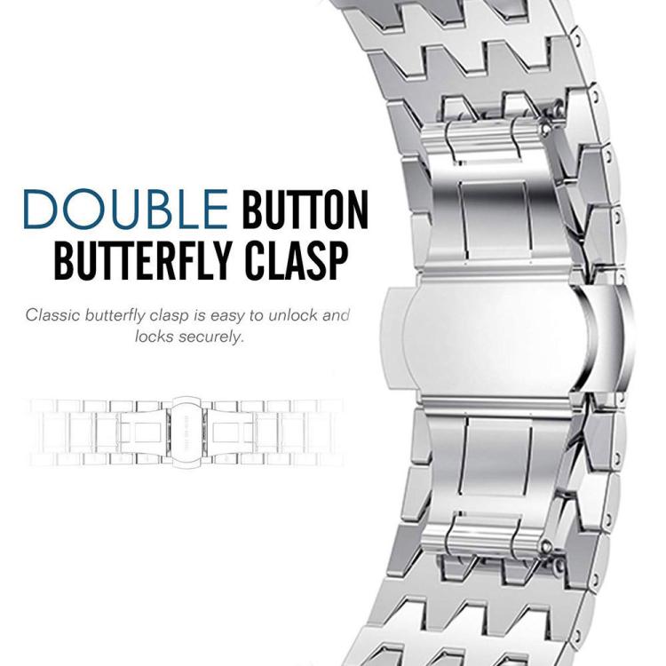For Apple Watch 42 / 44 / 45 / 46 / 49mm xDfind Dragon Texture Metal Watch Band