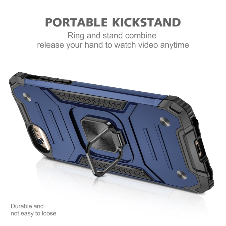 For iPhone 6 & 6s Magnetic Armor Shockproof TPU + PC Case with Metal Ring Holder