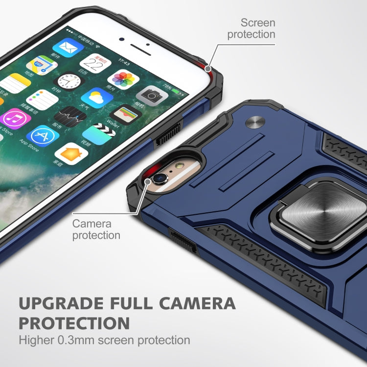 For iPhone 6 & 6s Magnetic Armor Shockproof TPU + PC Case with Metal Ring Holder